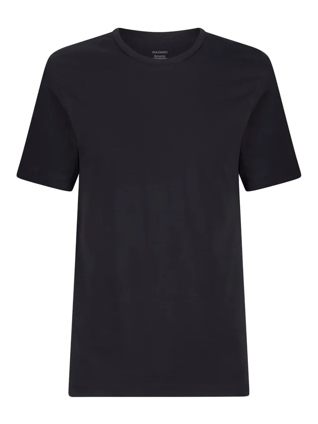 Ragno Dynamic maglietta girocollo manica corta cotone nero 2pz