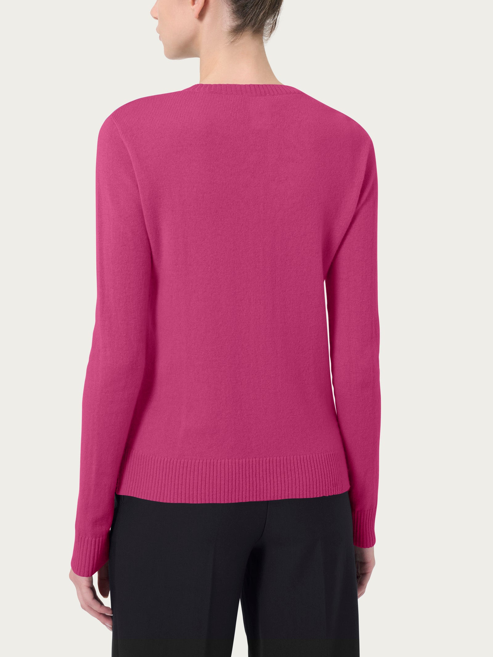Ragno Maglia Girocollo Cashmerino Lana Red Violet