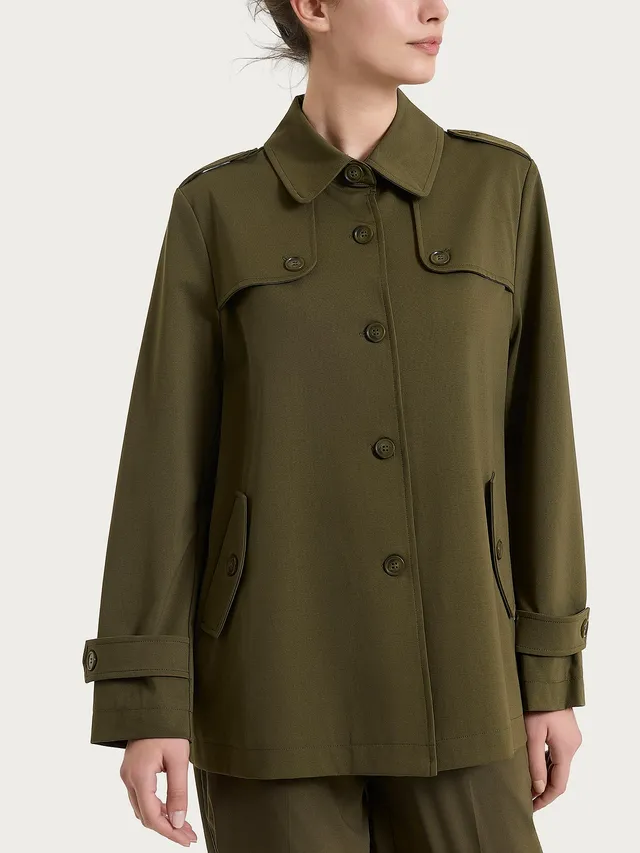 Ragno Compact Light Trench Corto Elastico Dark Olive