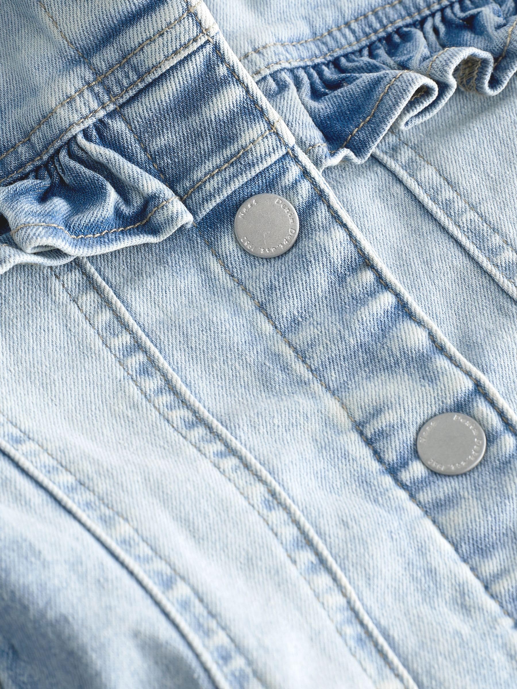 Next giacca jeans bambina ruches 104-110 denim elasticizzato
