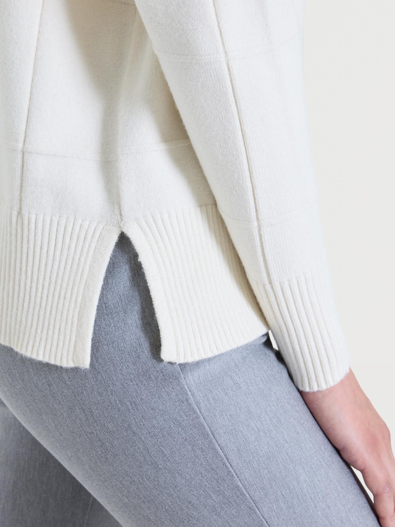 Ragno Dolcevita Check in Super Soft Maglia Avorio Boxy