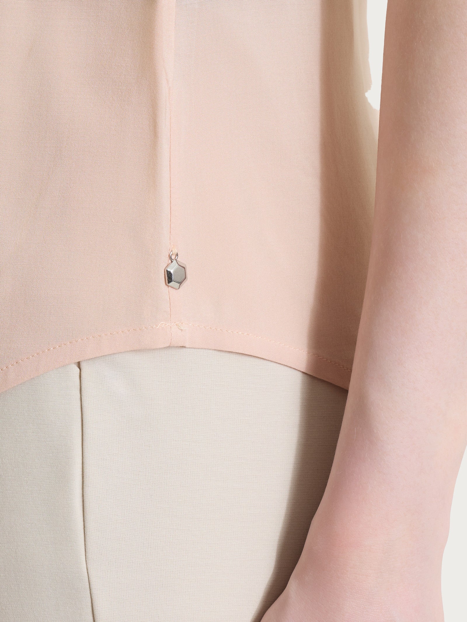 Ragno Top Spalla Larga Cameo Rose in voile stretch