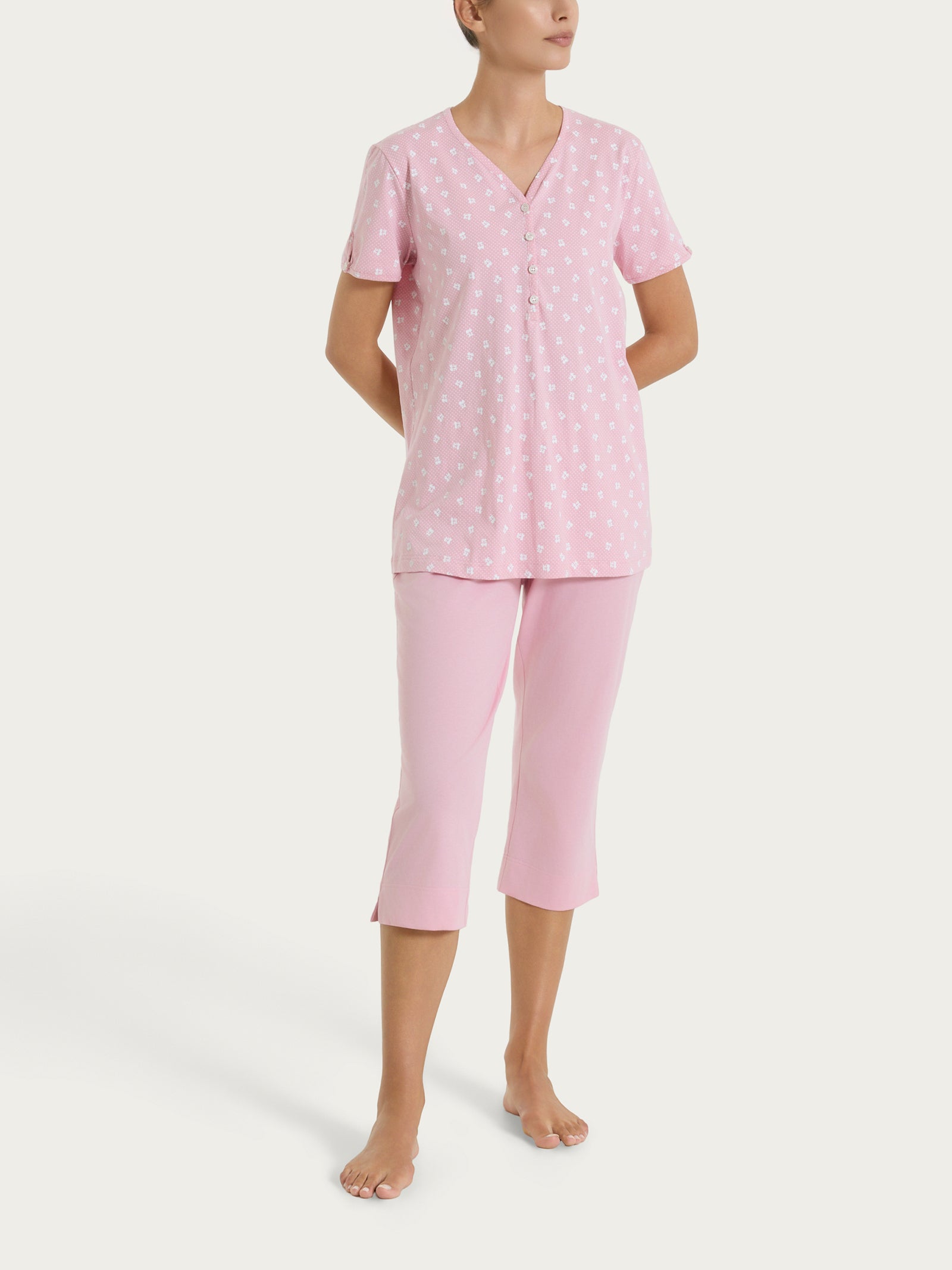 Ragno Sweet Emotion pigiama pinocchietto jersey cotone Cameo Pink