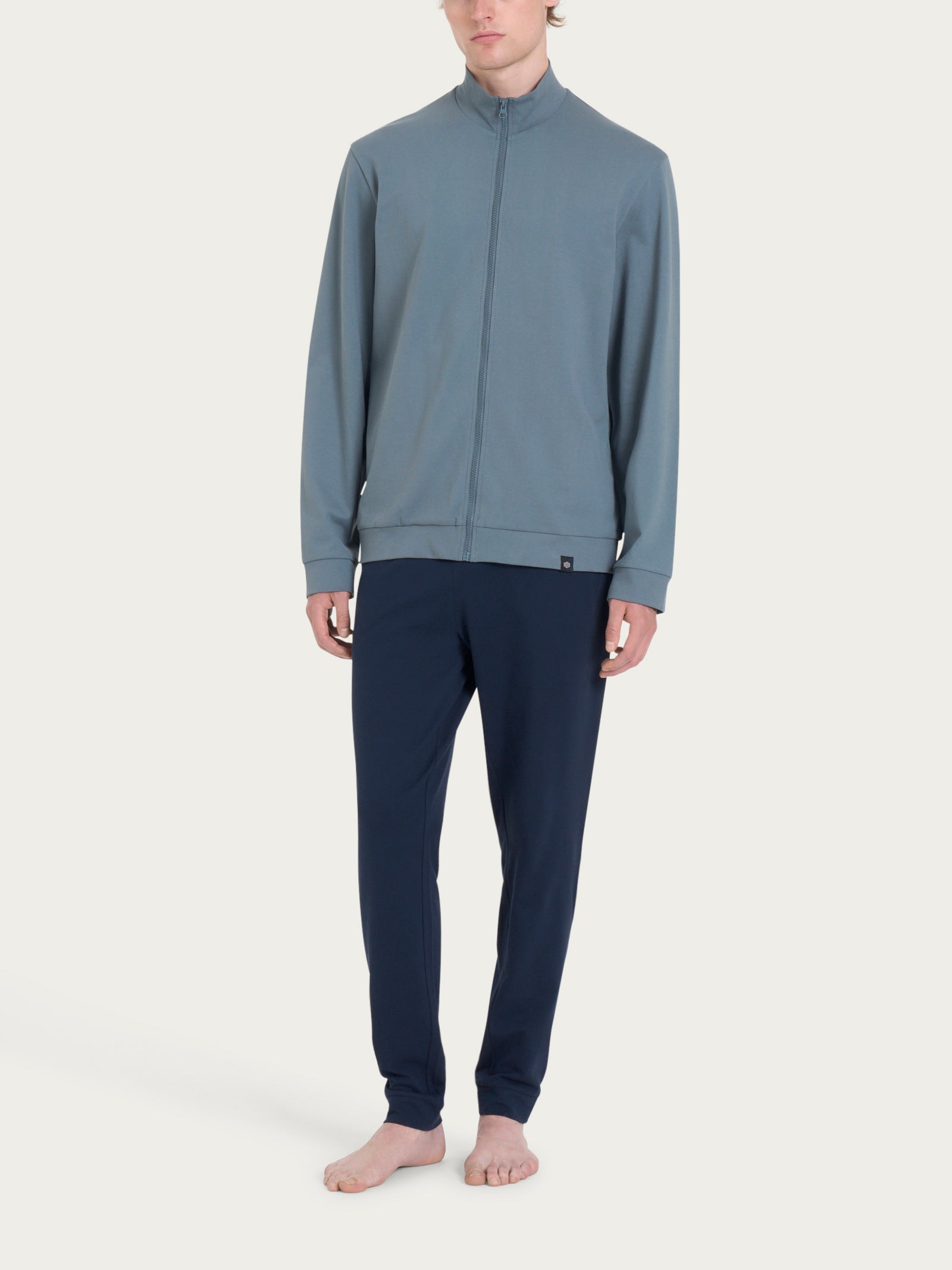 Ragno Eco Cotton Pigiama Lungo Aperto Stormy Weather uomo