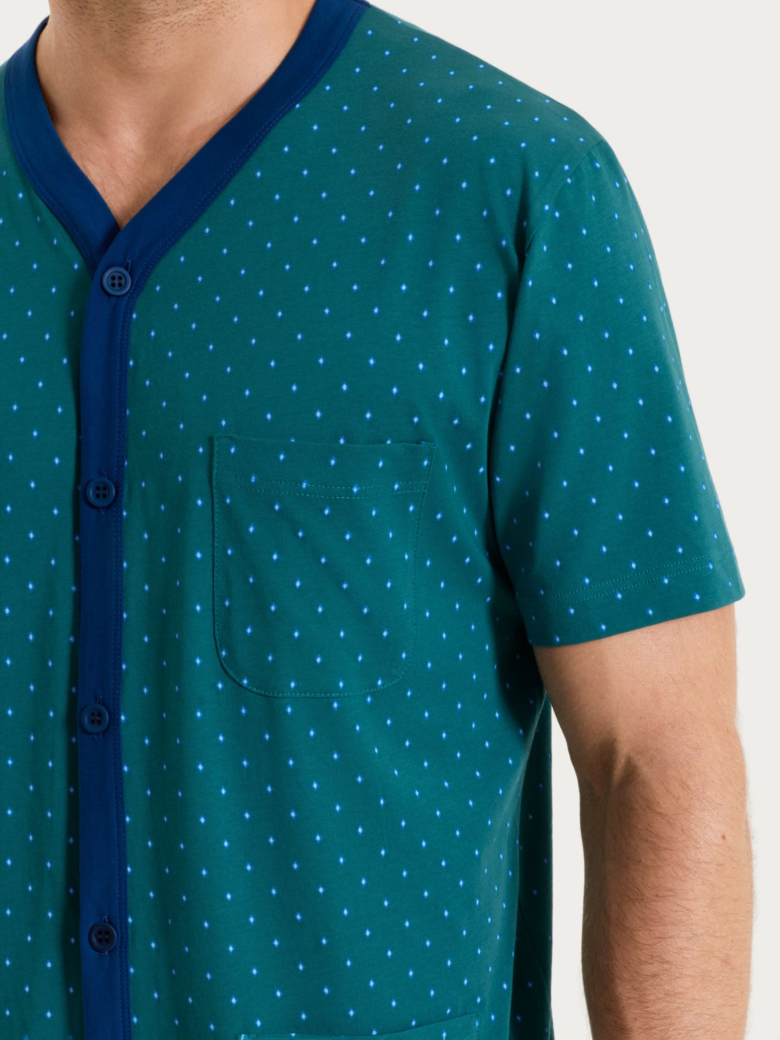Ragno Jersey Cotone pigiama corto aperto bayberry uomo