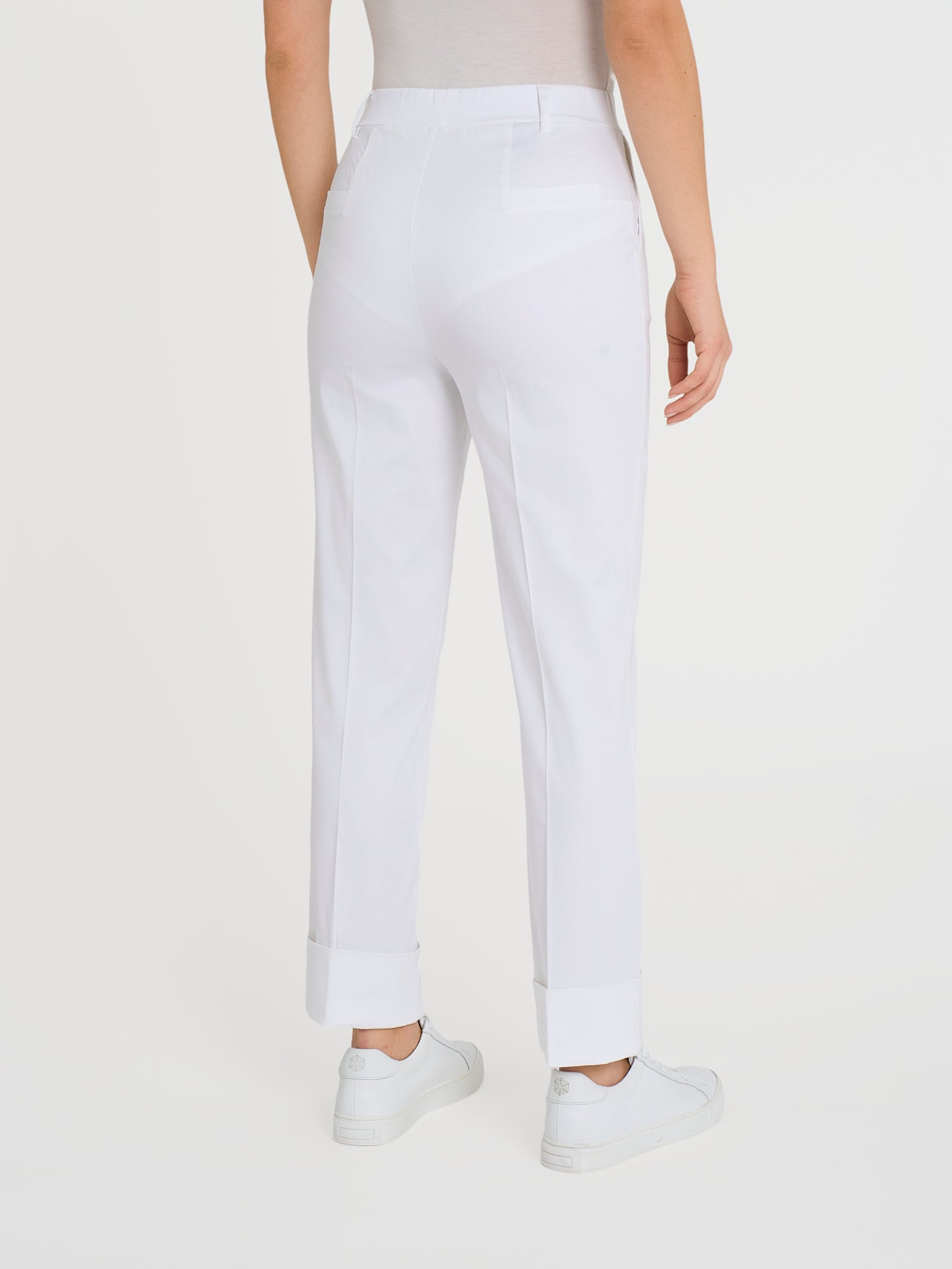 Ragno Satin Power pantalone Straight Leg Bianco cotone
