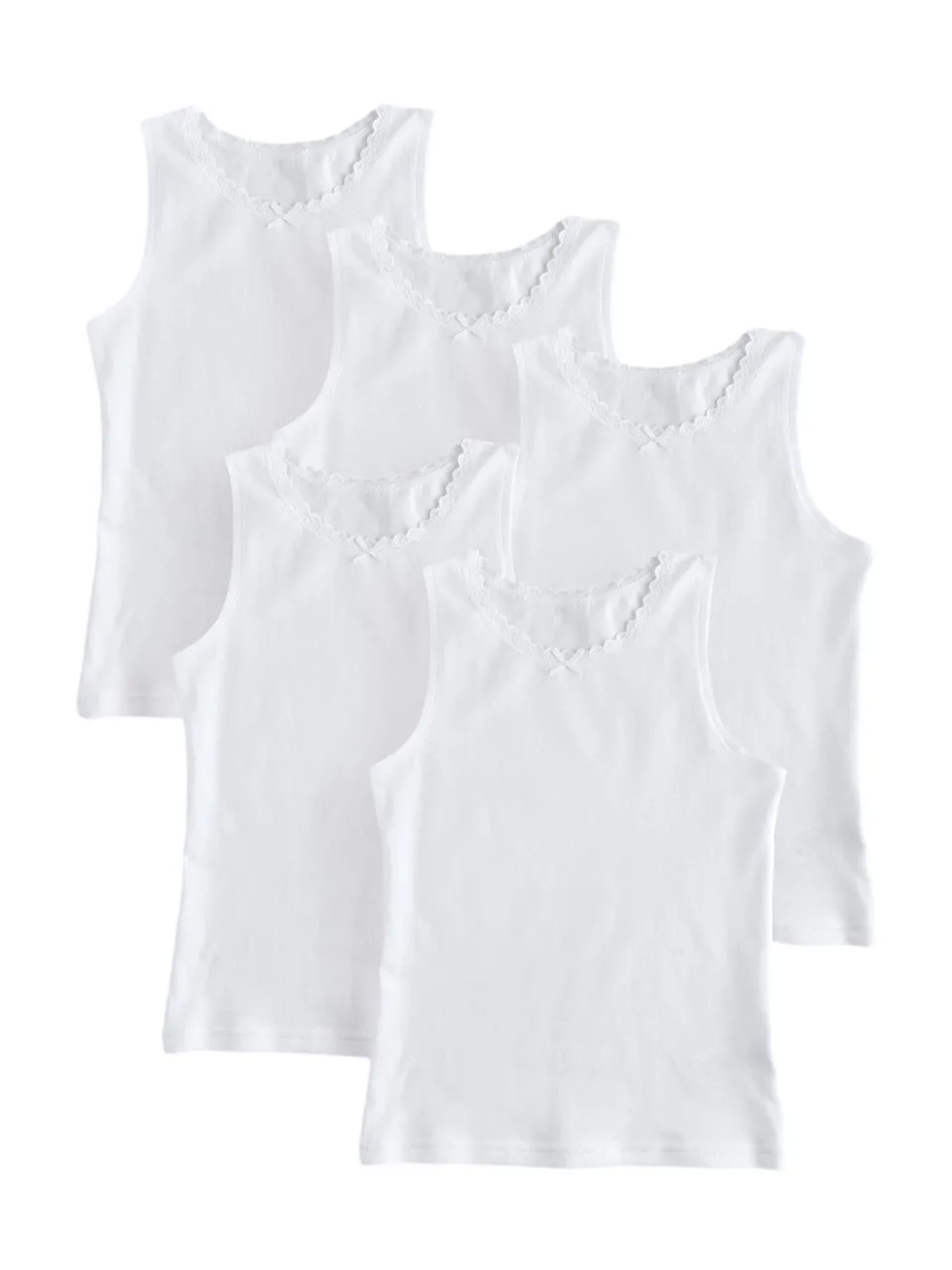 Next 5 canotte bambina pizzo 5-6 anni cotone