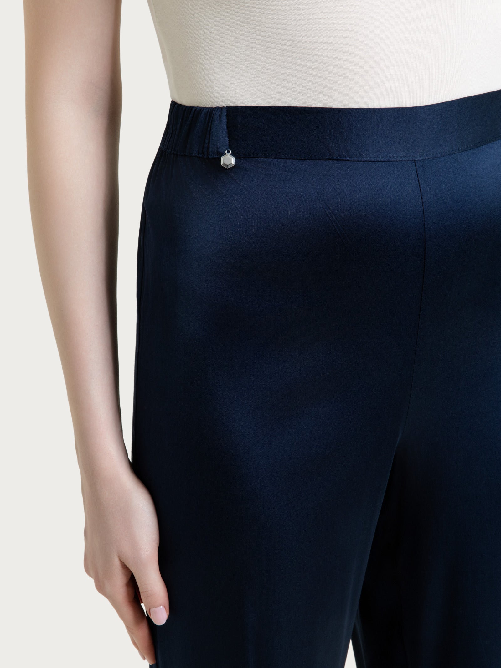 Ragno Stretch Satin pantalone ampio donna Bleu