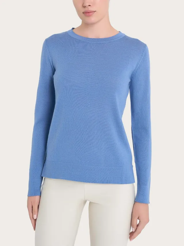 Ragno Merino Soft Maglia Donna Colony Blue Girocollo Pura Lana