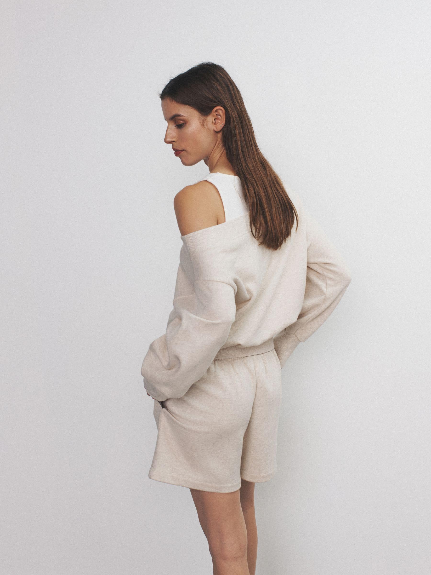 Geo Next The Set Felpa Donna Spalle Scoperte Confezione 2 Pezzi Maniche