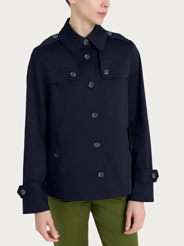 Ragno Satin Power Trench Corto Bleu idrorepellente