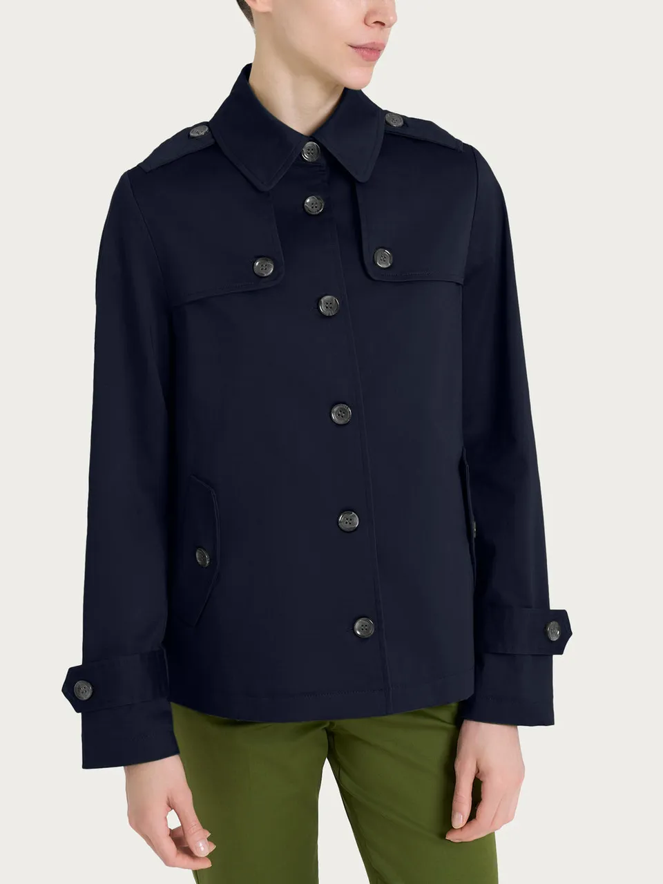 Ragno Satin Power Trench Corto Bleu idrorepellente
