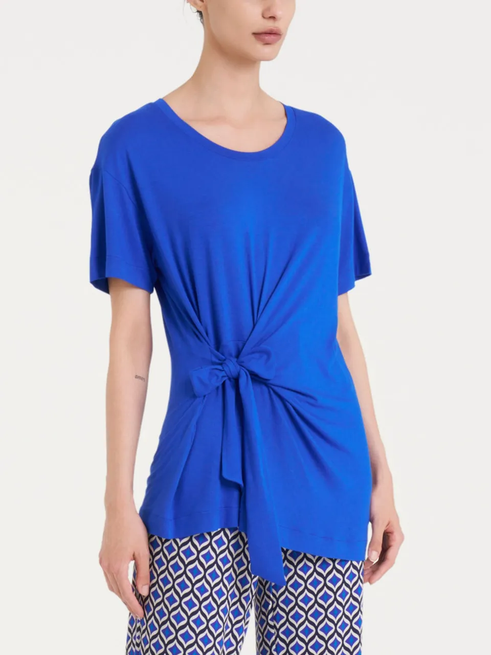 Ragno Viscosa Summer t-shirt nodo blu surf elasticizzata