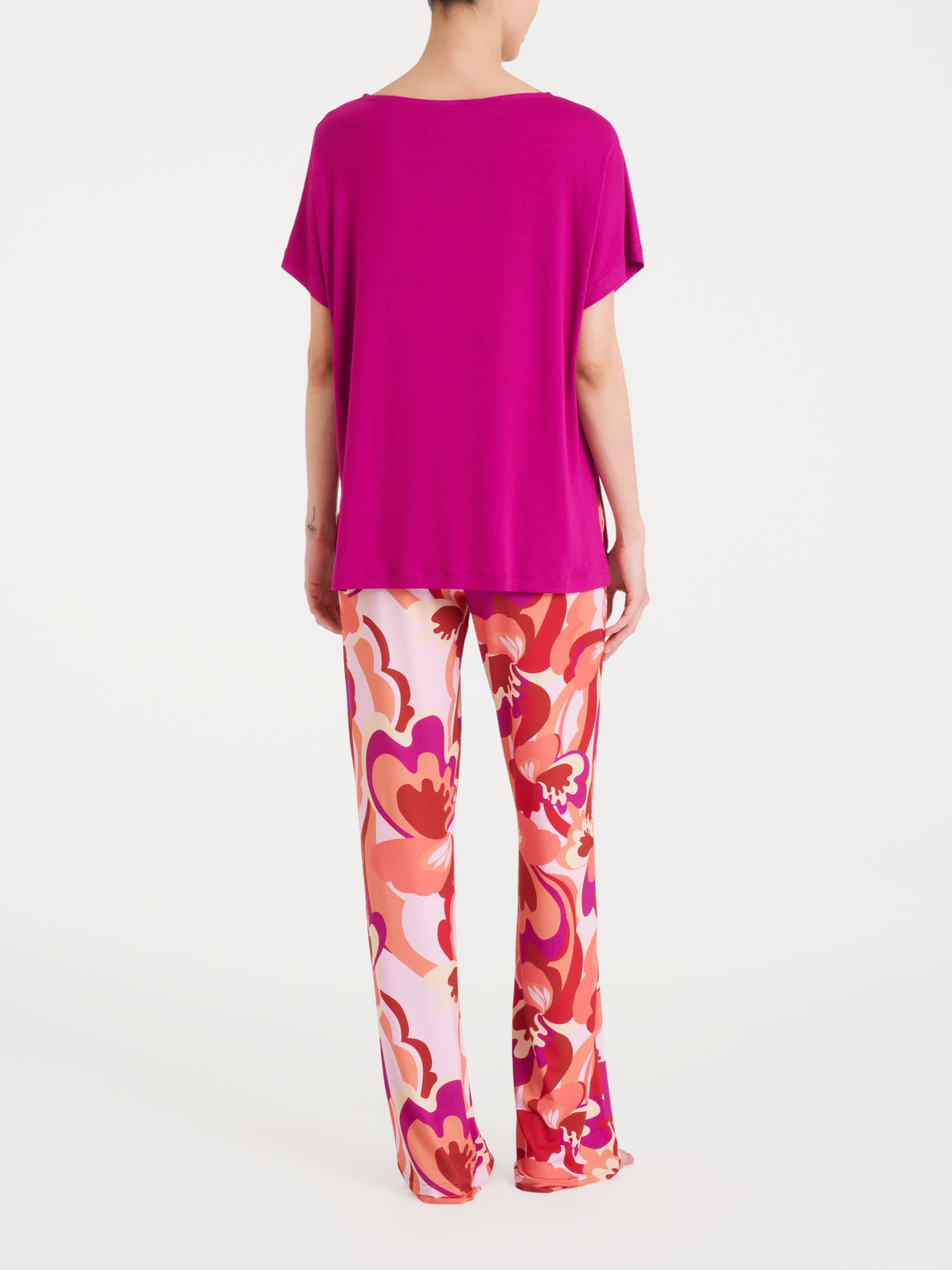 Ragno Viscosa Summer maxi t-shirt kimono Wild Aster