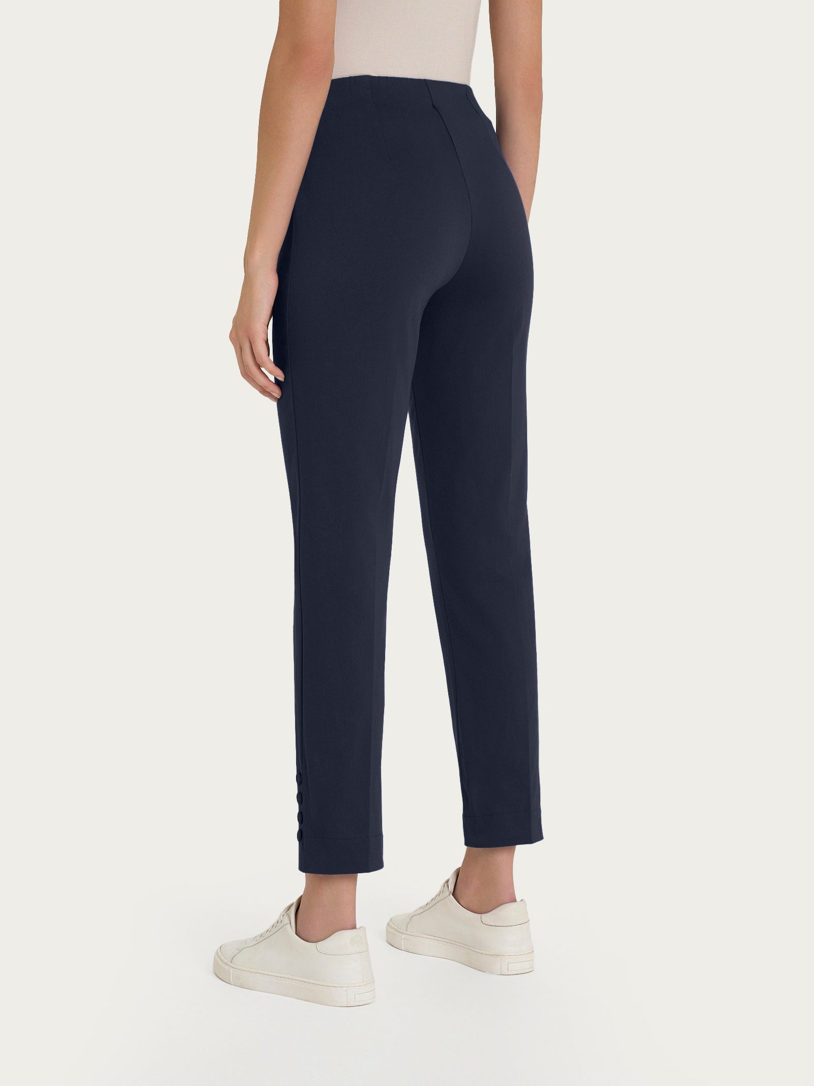 Ragno Satin Power pantalone capri con bottoni Bleu cotone