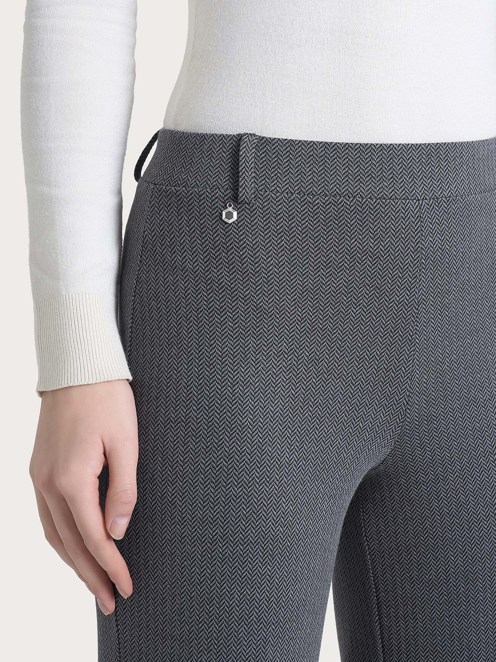 Ragno Compact pantalone ampio spina di pesce ardesia mel.