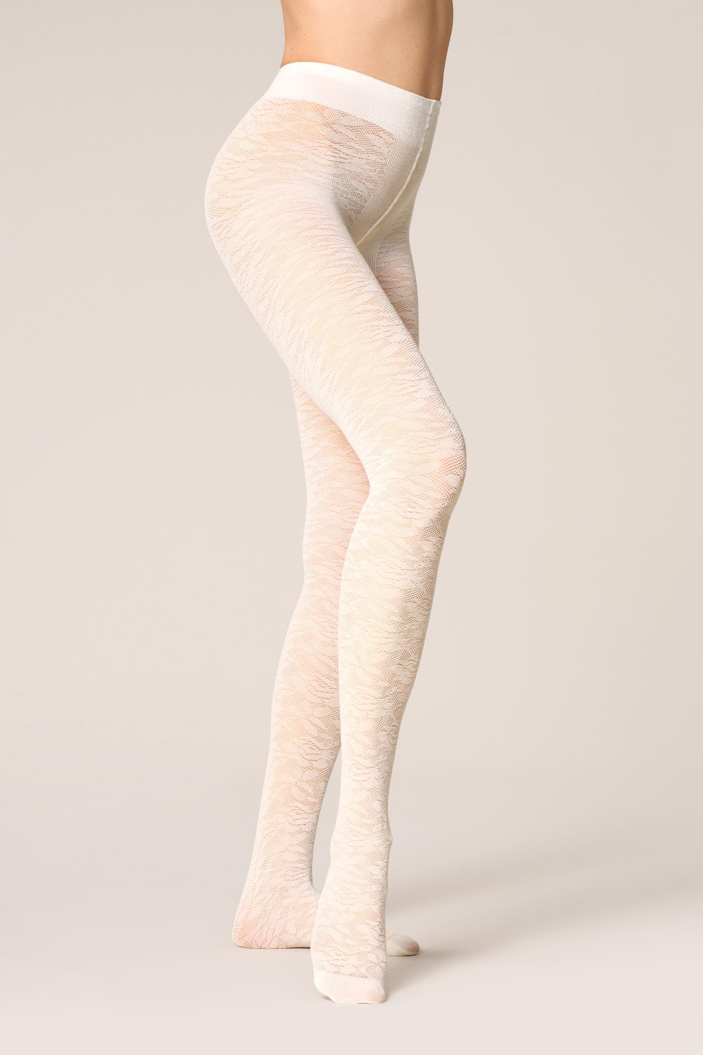 Goldenpoint Collant Effetto Pizzo Donna Nero taglia L coprente