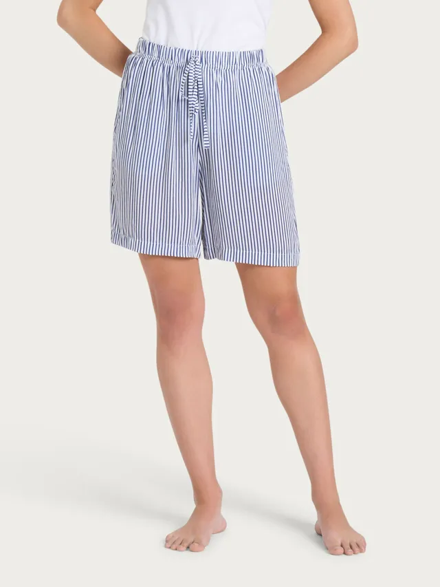 Ragno Ecoseta Shorts Boyfriend Rigati Fant. Blueberry raso