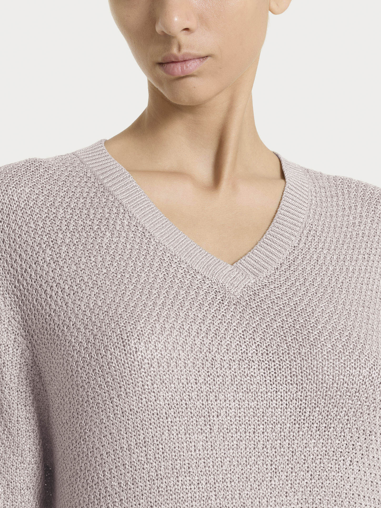 Ragno Lurex Maglia Scollo V Donna Rosa Sphinx