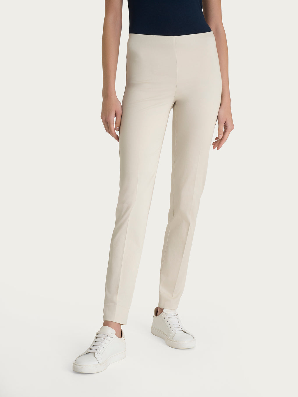 Ragno Satin Power pantaloni sigaretta donna Champignon con spacco