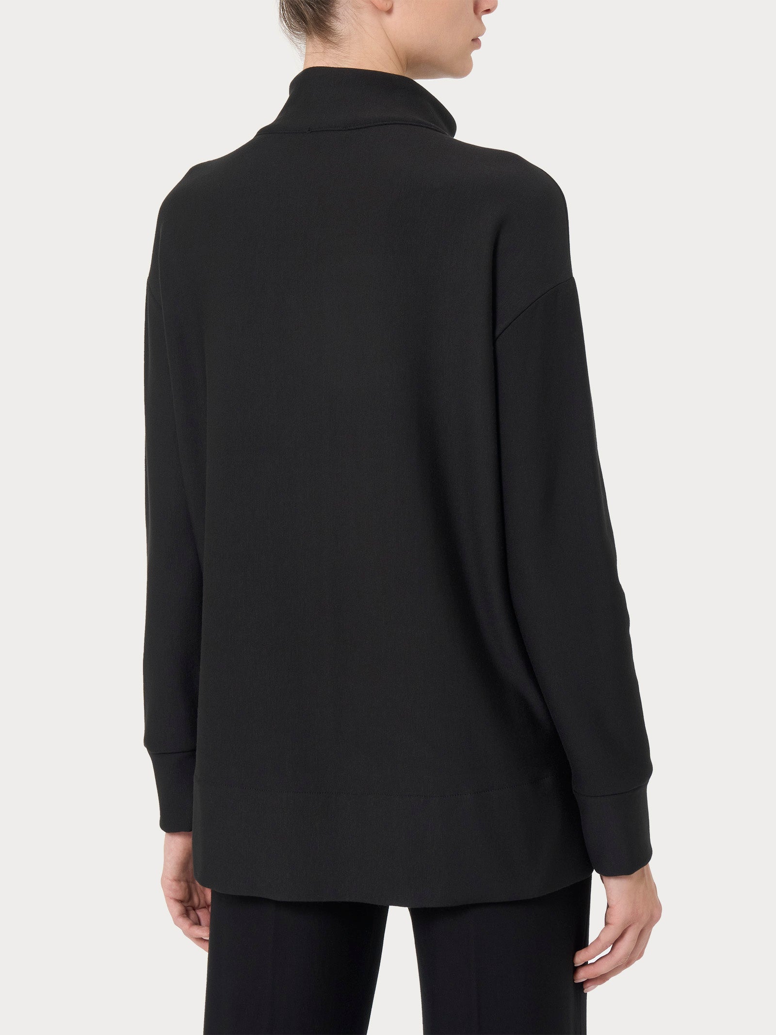 Ragno Felpa Zip Eco Techno Fleece Nero relaxed