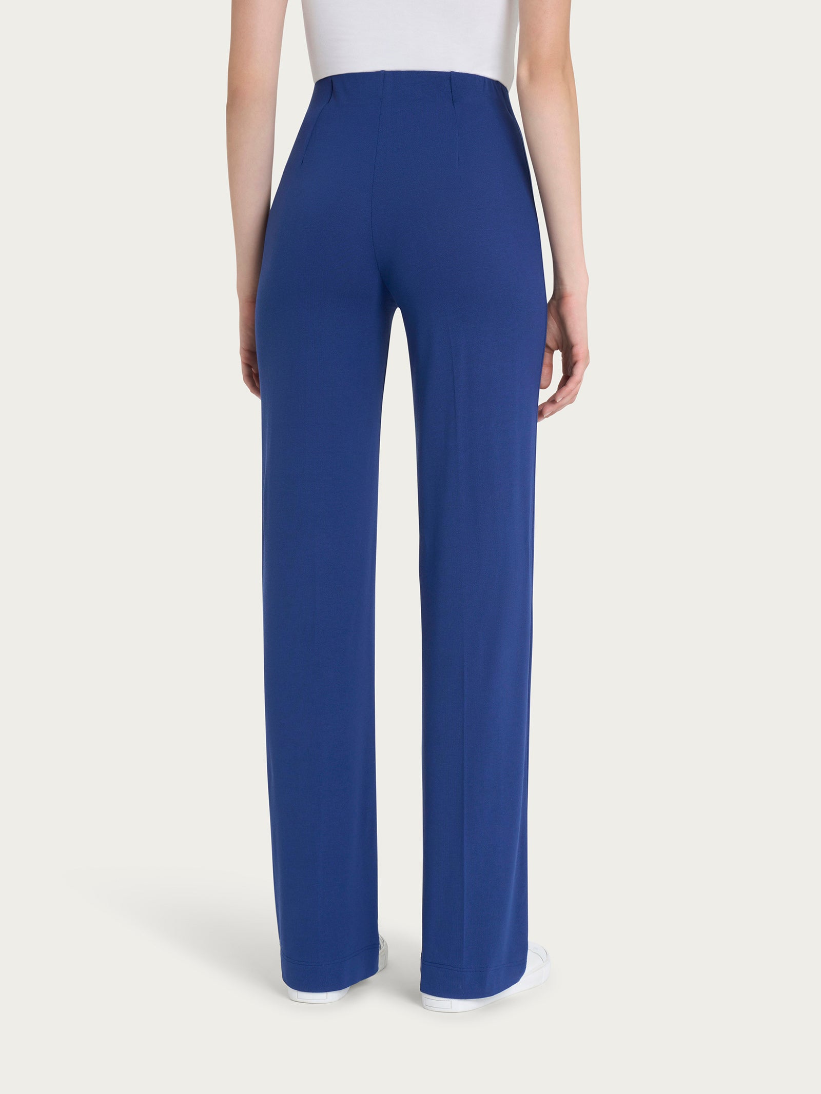 Ragno Pantalone Ampio Jersey Viscosa Crêpe Blueberry fresco