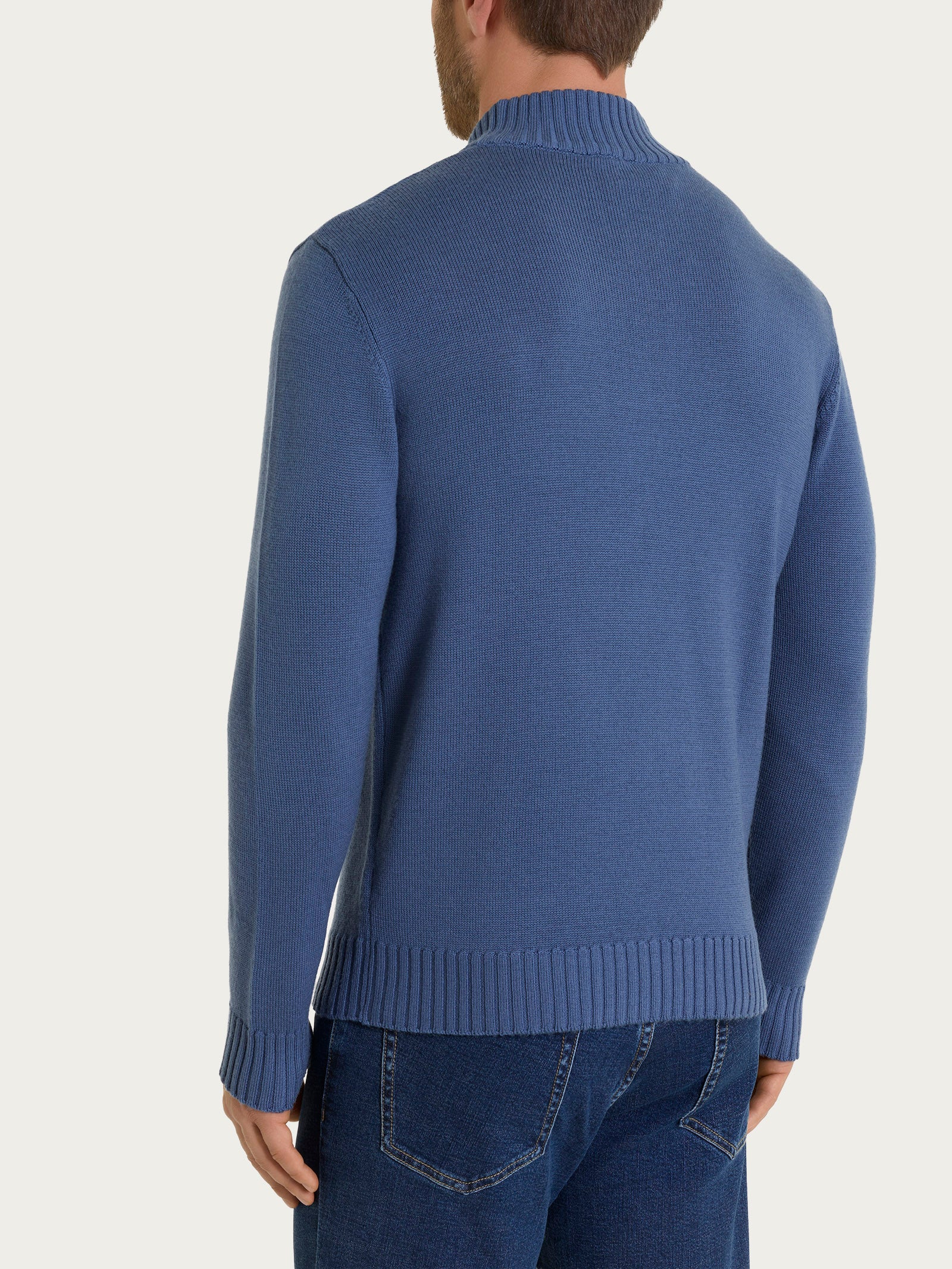 Ragno Merino Soft lupetto aviazione lana zip bottoni