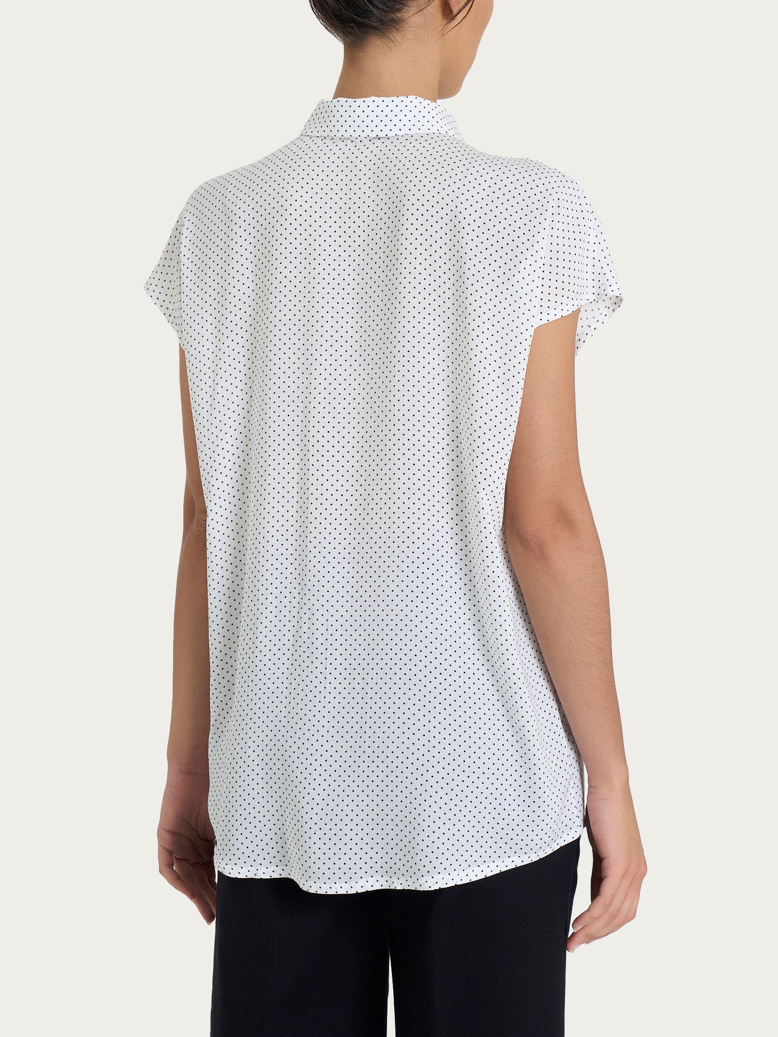 Ragno EcoSeta camicia kimono pois bianco manica corta fluida