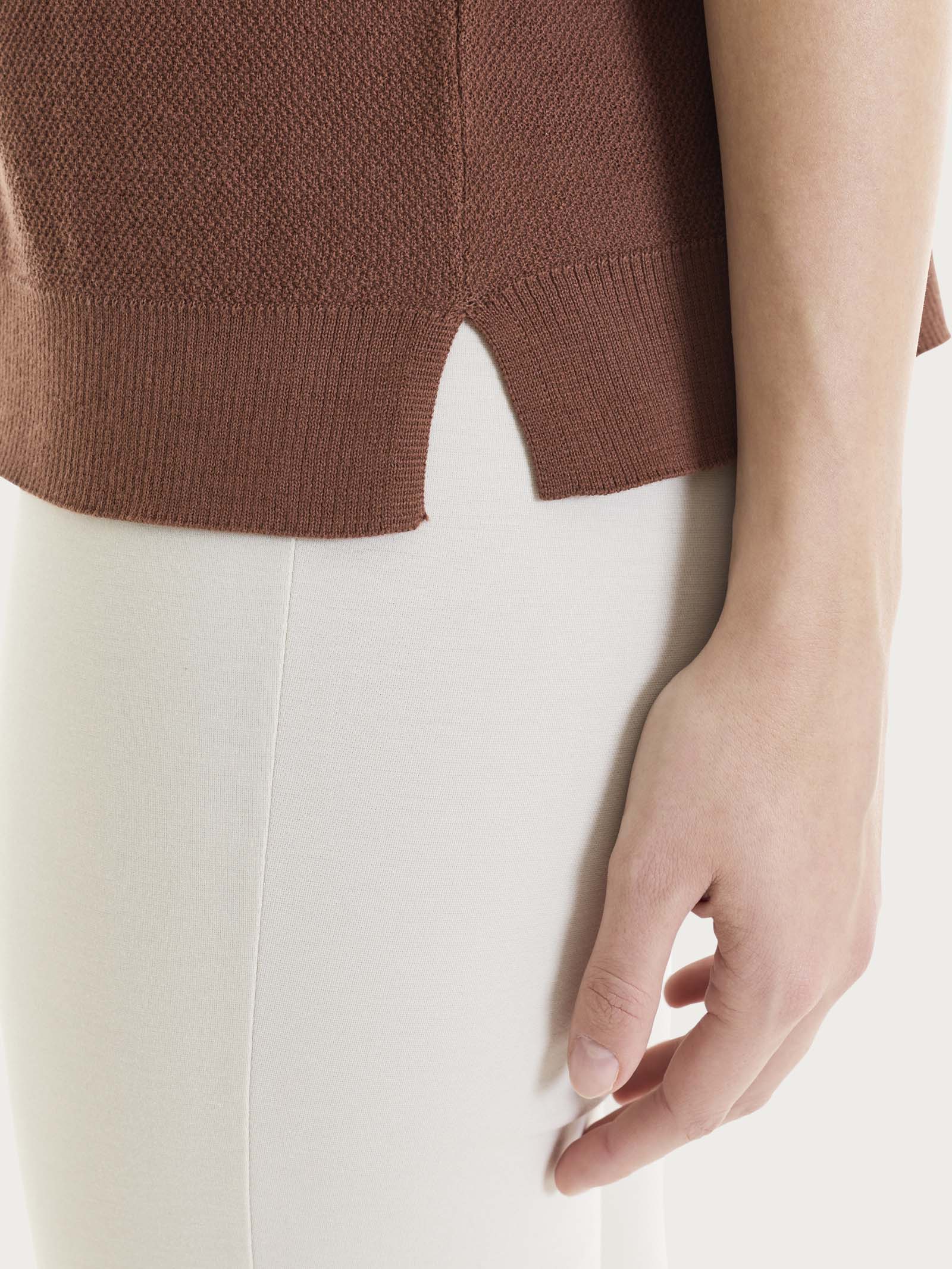 Ragno Puro Cotone Maglia Donna Girocollo Cappuccino