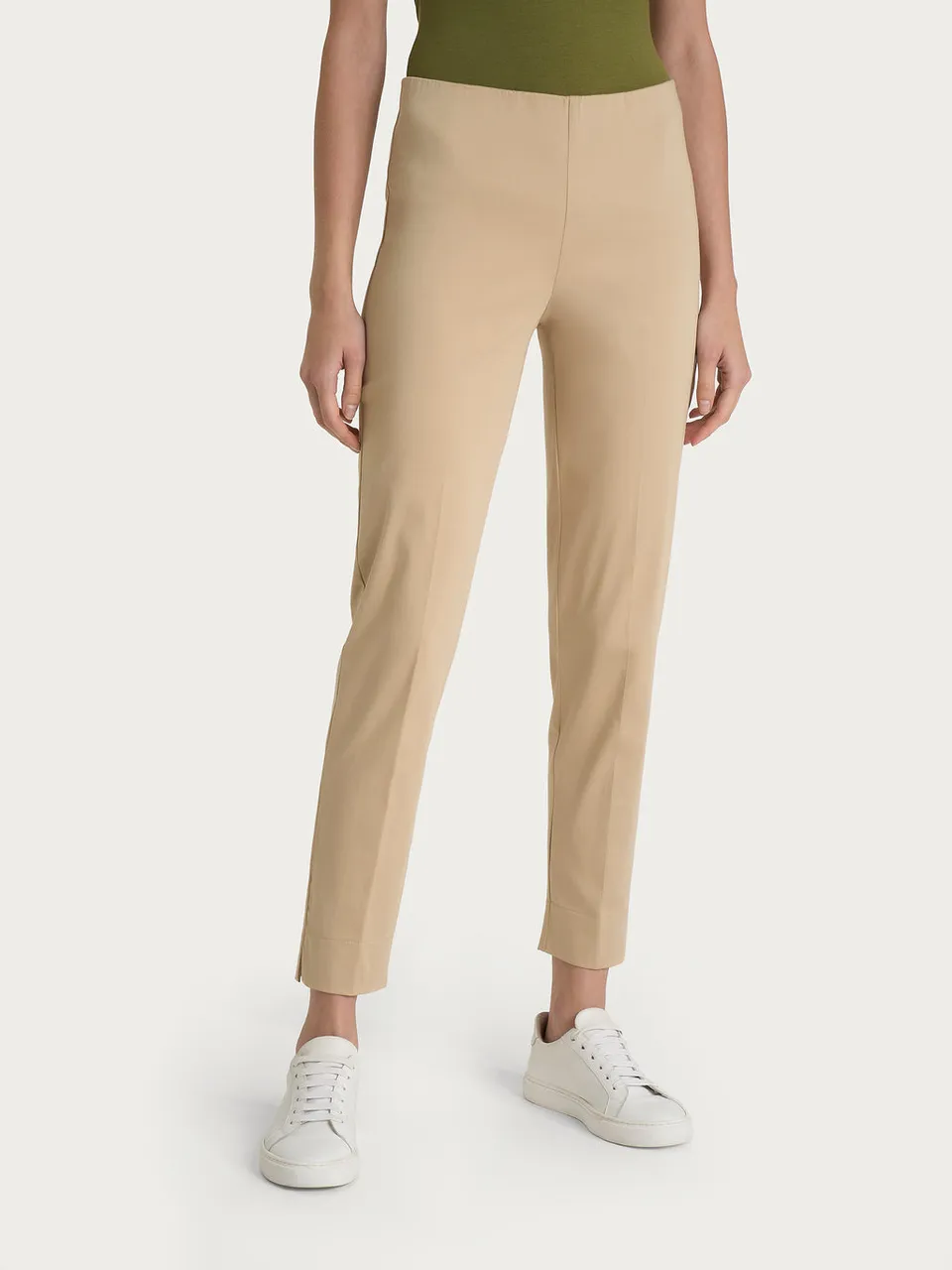 Ragno Satin Power pinocchietto spacco pantalone donna panna skinny