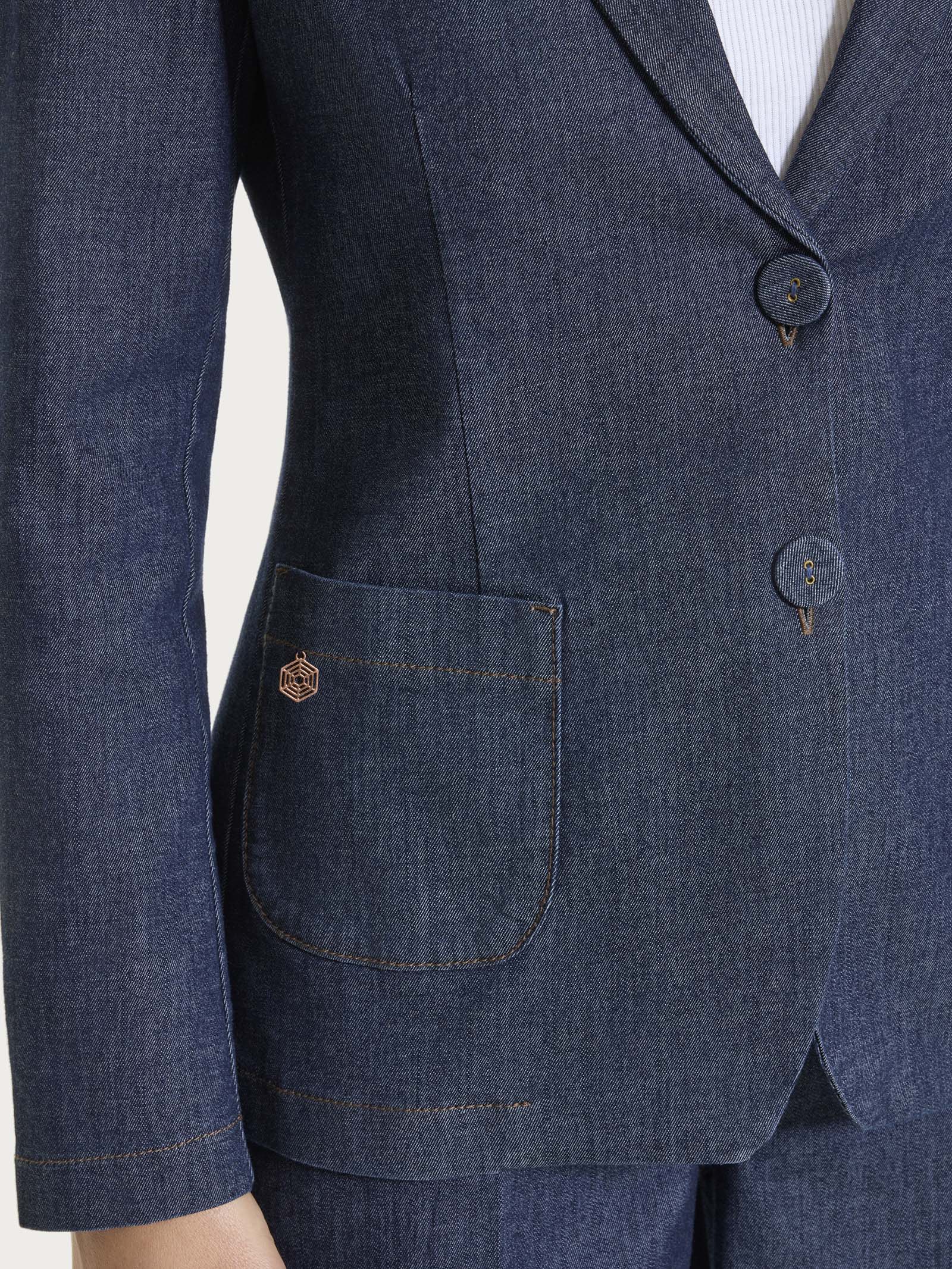 Ragno Super Denim Blazer Light Denim Indigo Due Bottoni