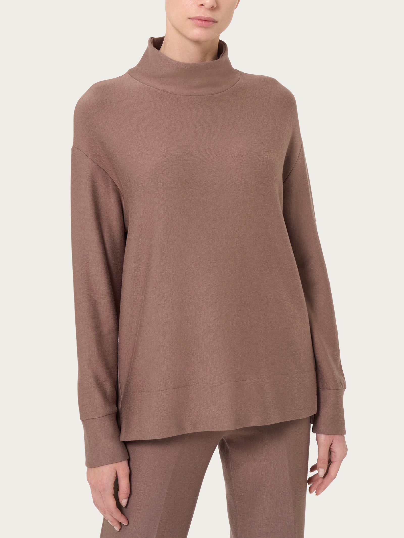 Ragno Comfort felpa collo alto Pine Bark morbida