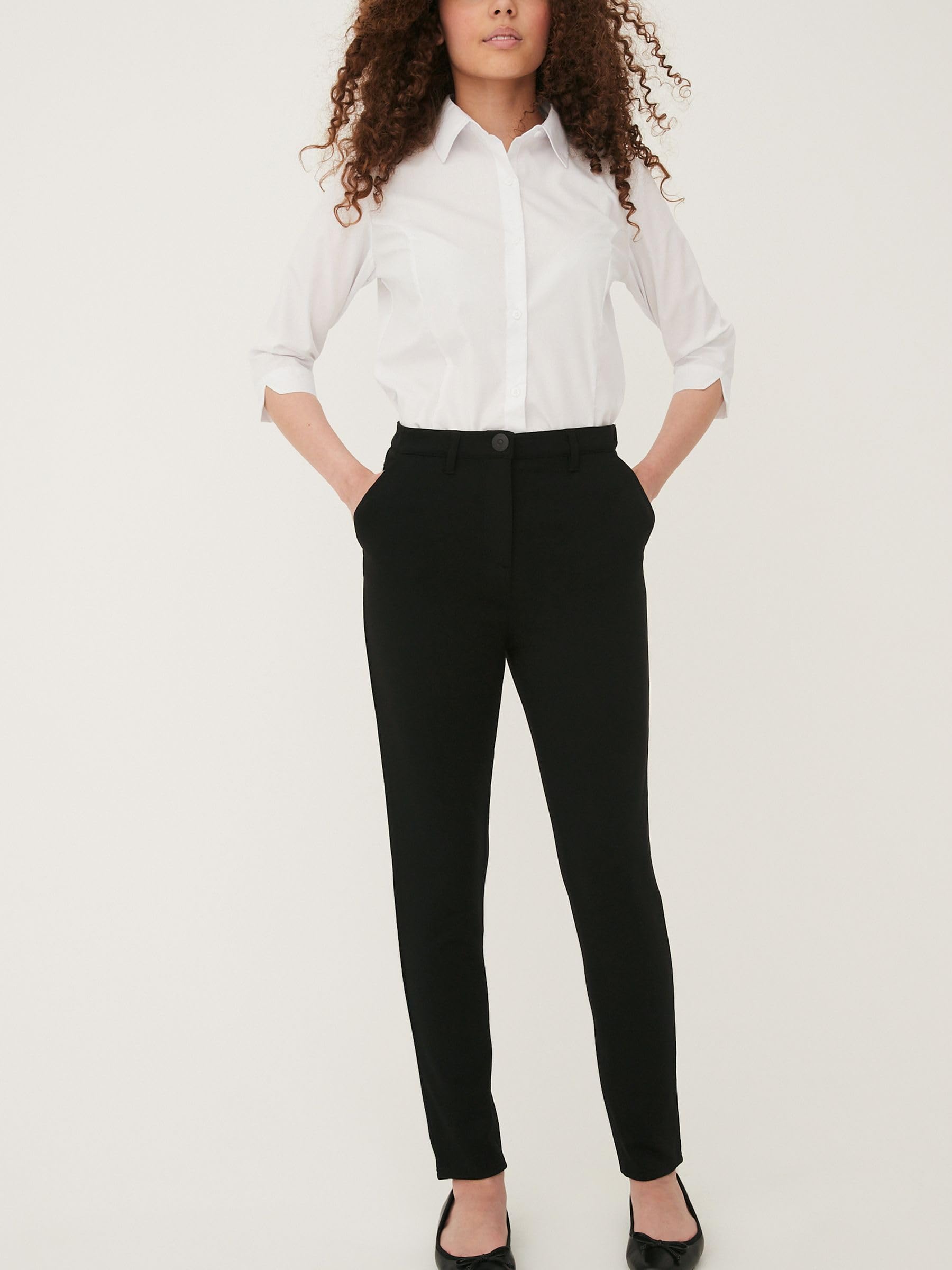 Next Senior pantaloni scuola bambina vita alta