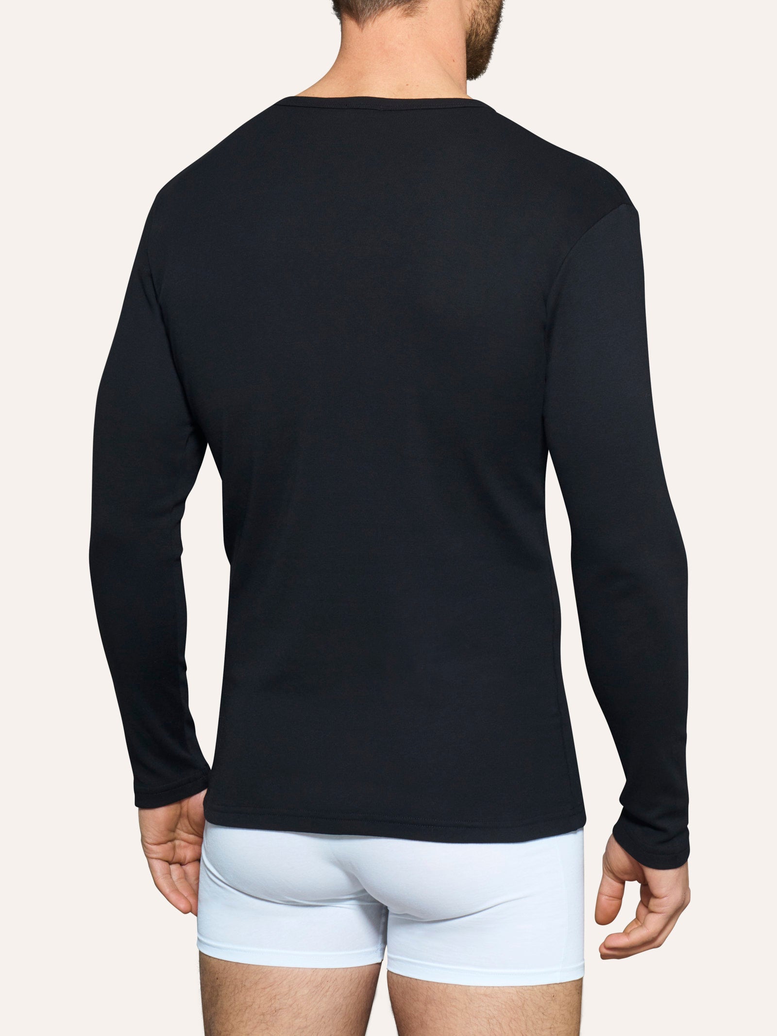 Ragno Thermo Cotton Maglietta Girocollo Lunga Nero caldo cotone