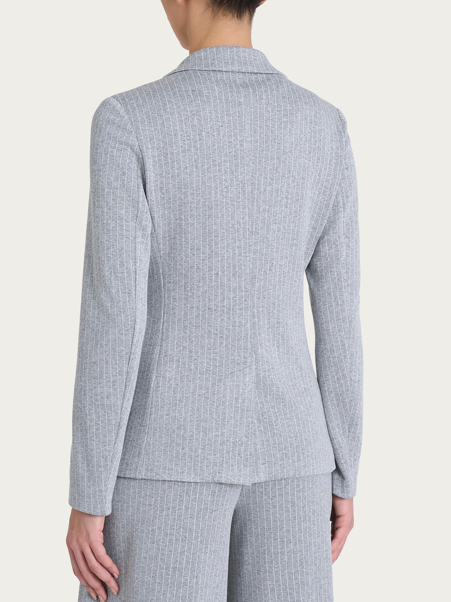 Ragno Compact Blazer gessato grigio punto Milano elasticizzato
