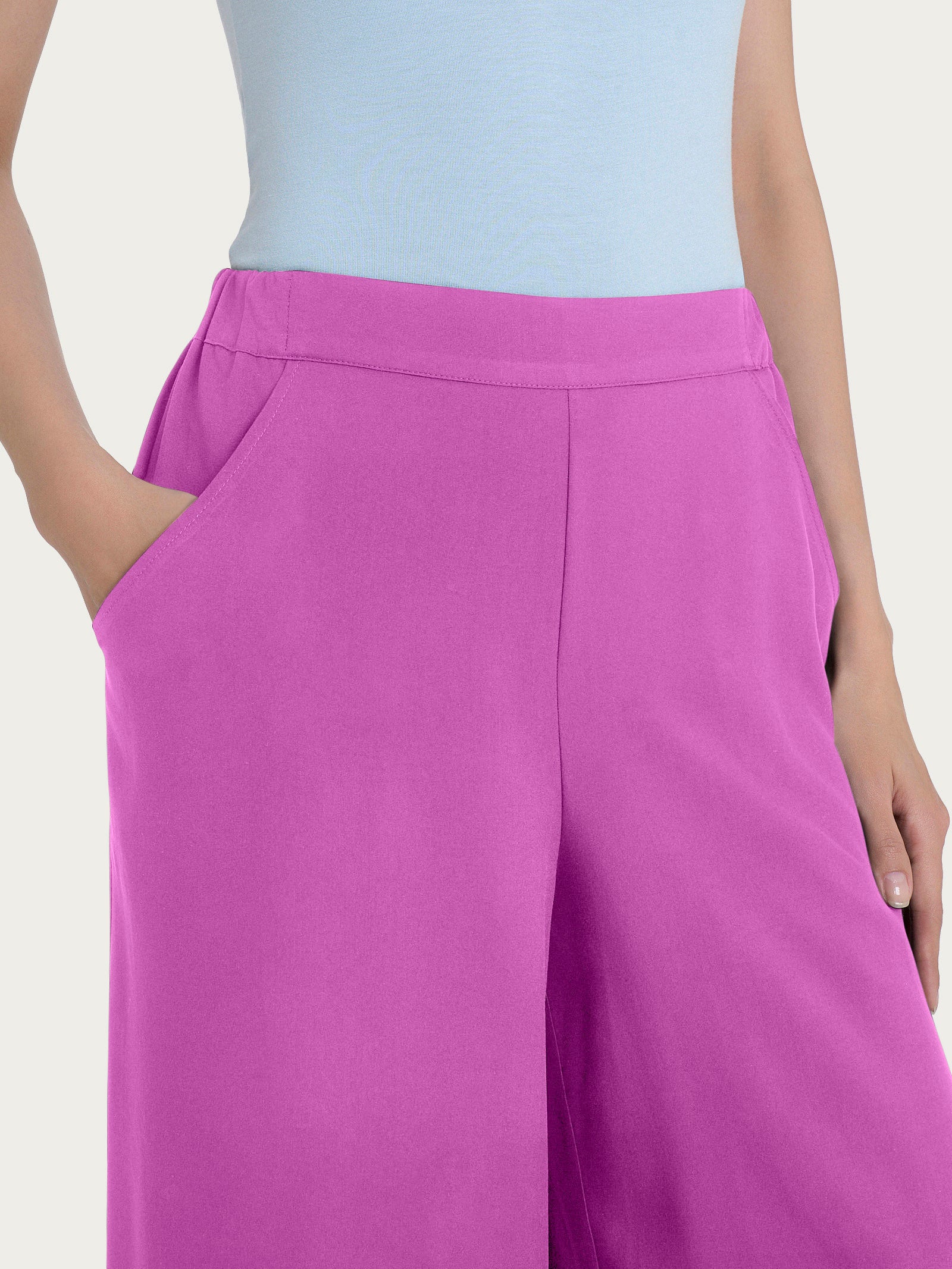Ragno Ecoseta Pantalone Palazzo Tasche Cattleya Orchid viscosa