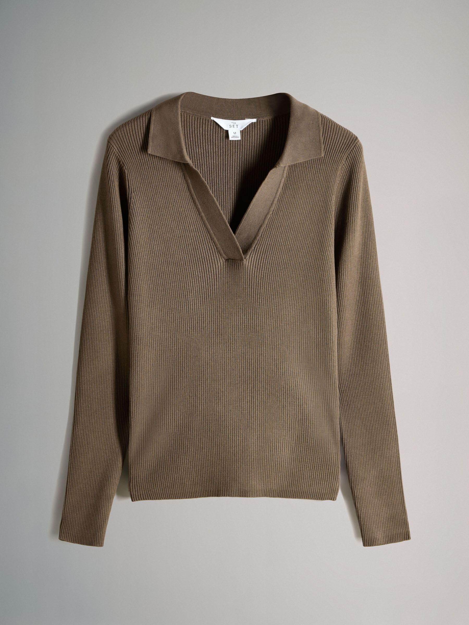 Next The Set maglia coste scollo V donna 3 pezzi polo
