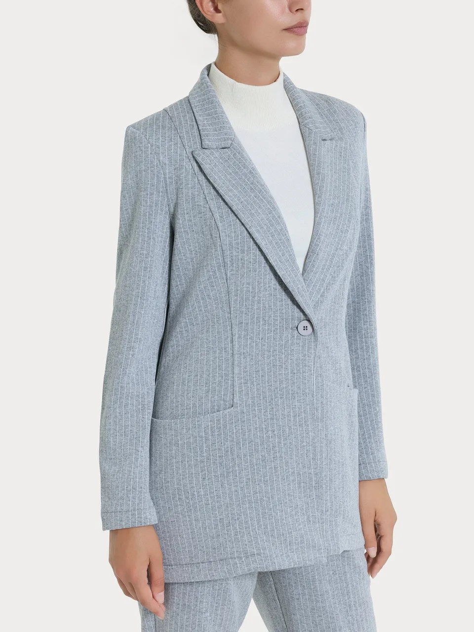 Ragno Compact blazer donna over gessato Fant.Grigio