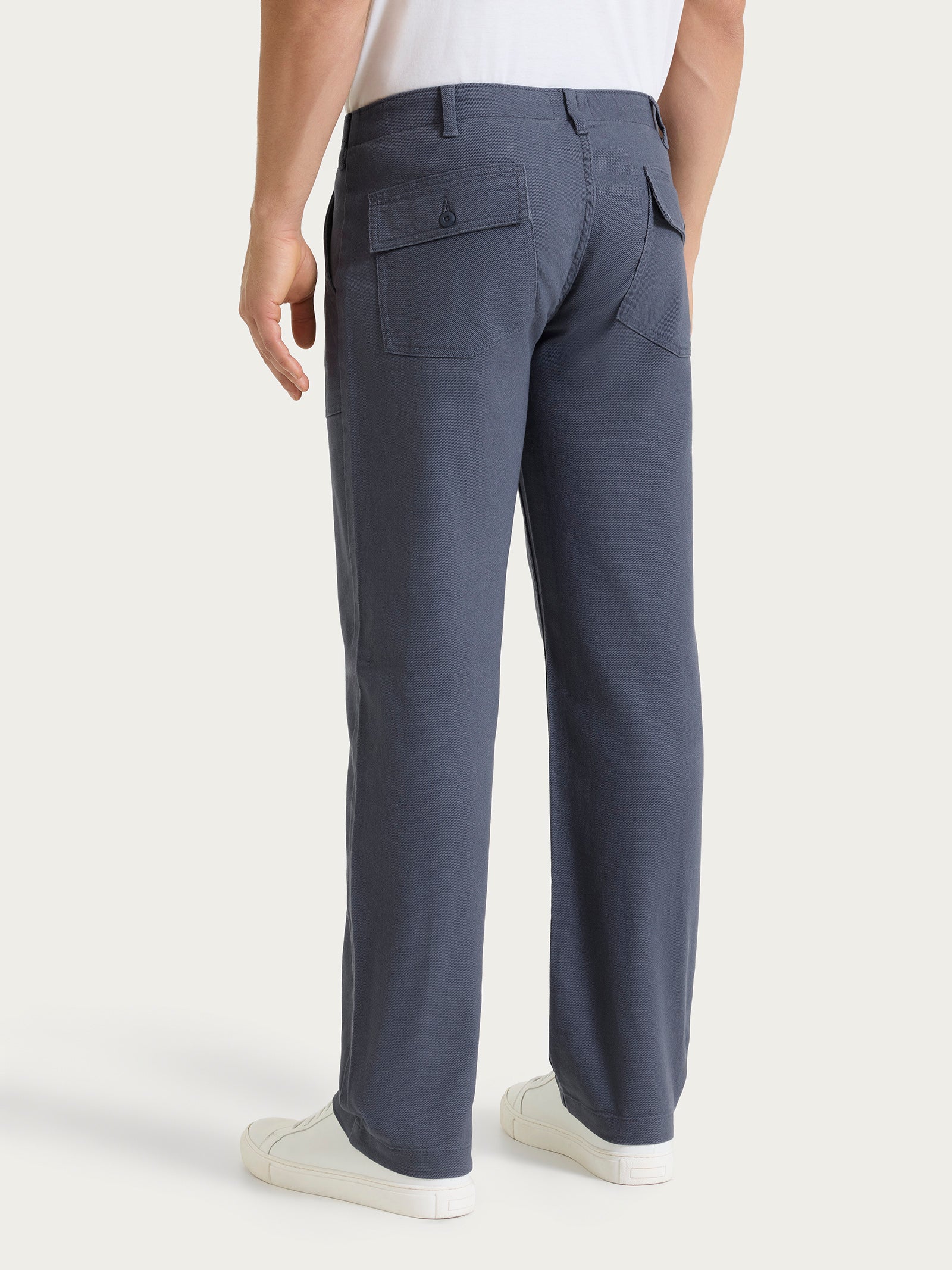Ragno Raw Twill Pantalone Explorer India Ink in Cotone