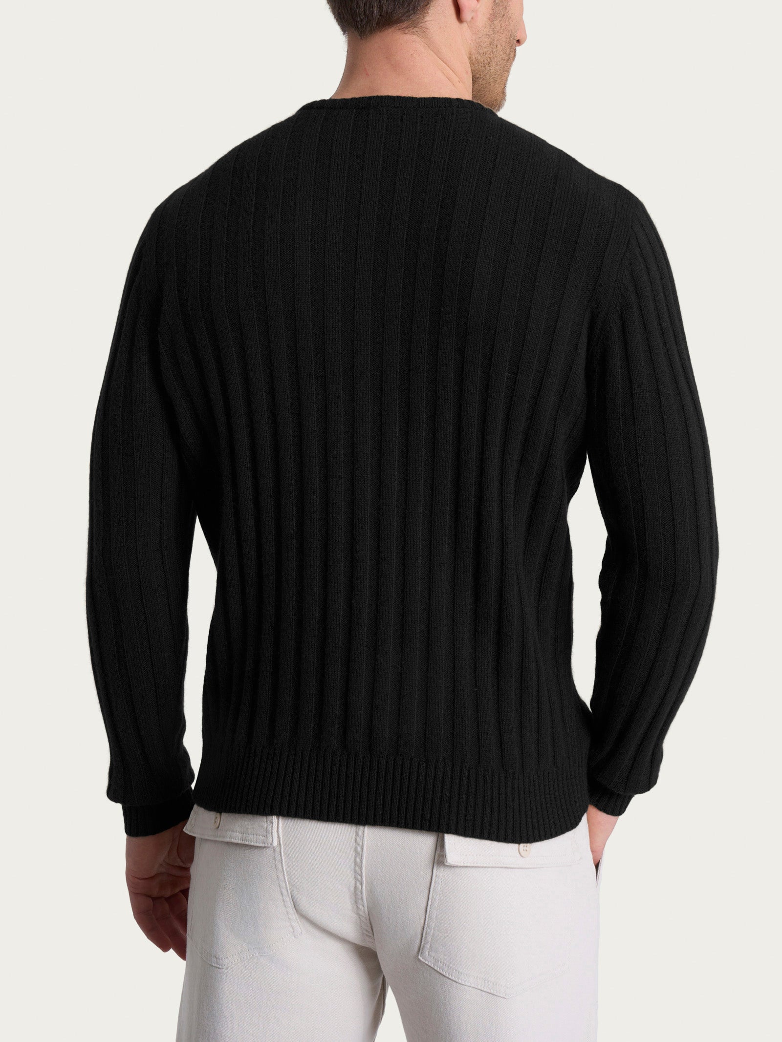 Ragno Four Seasons Girocollo Pull Uomo Nero costa piatta