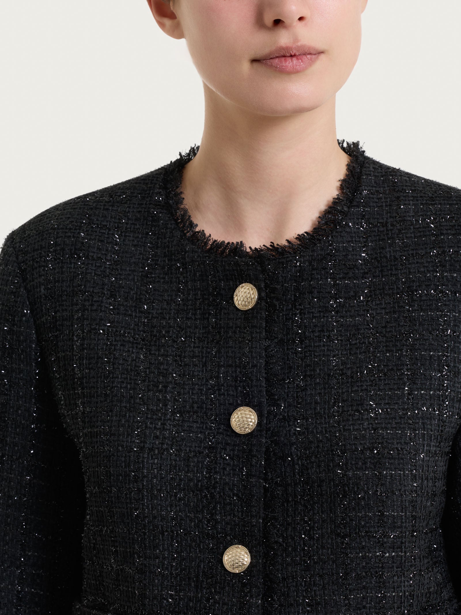 Ragno Compact giacca corta bouclé Fant.Nero poliestere