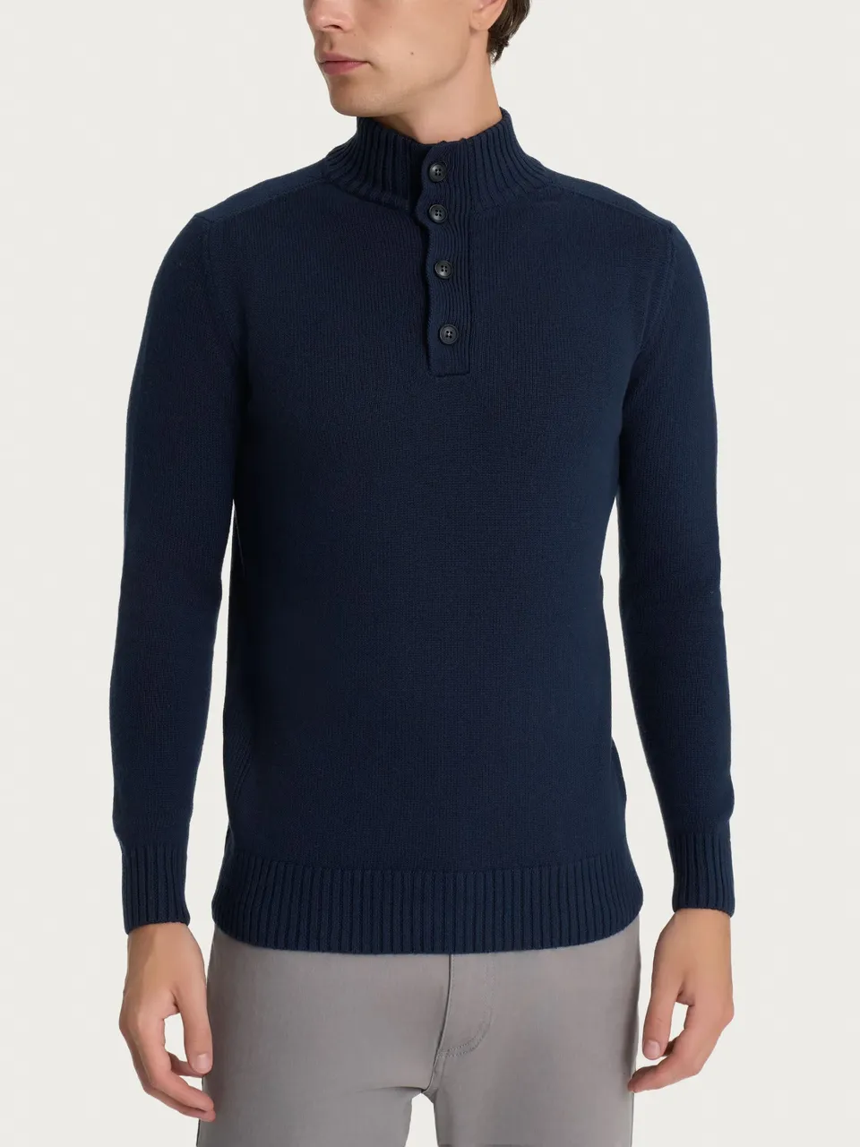 Ragno Nice Wool pull lupetto Bleu misto cotone