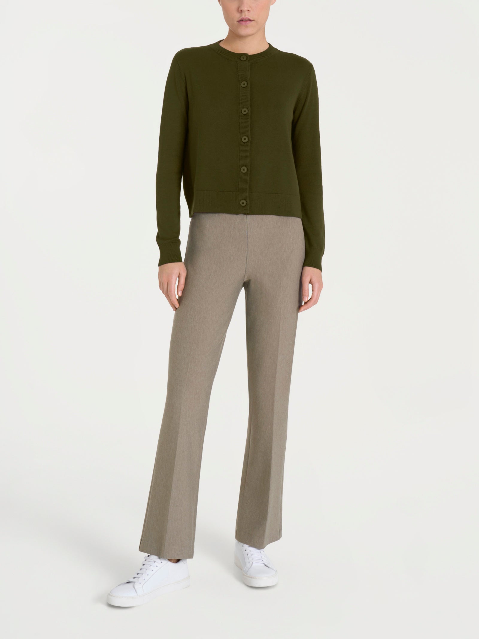 Ragno Four Seasons cardigan corto bottoni verde oliva
