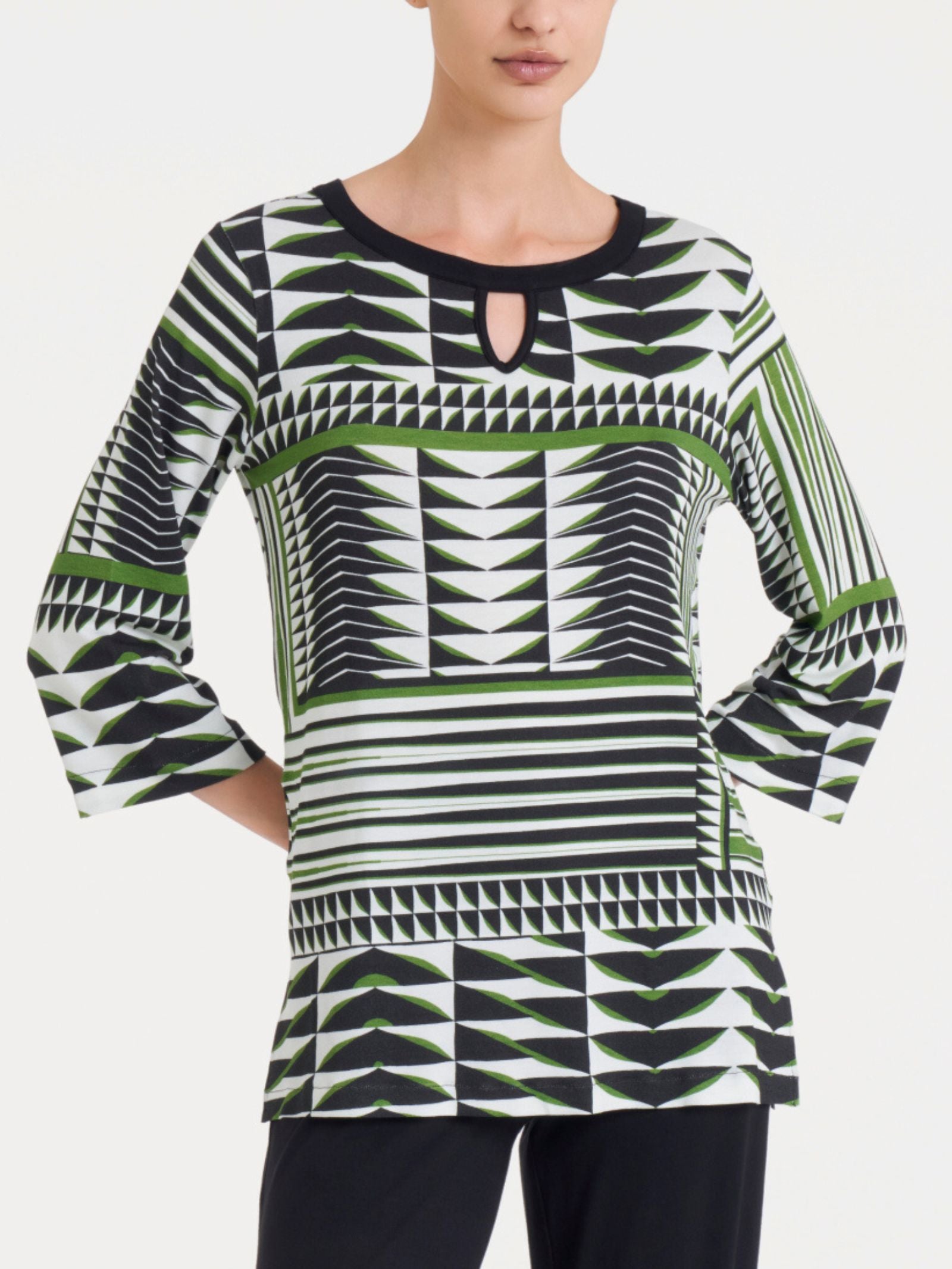 Ragno Viscosa Summer Maxi T-shirt maglietta Fant. Artichoke Green viscosa