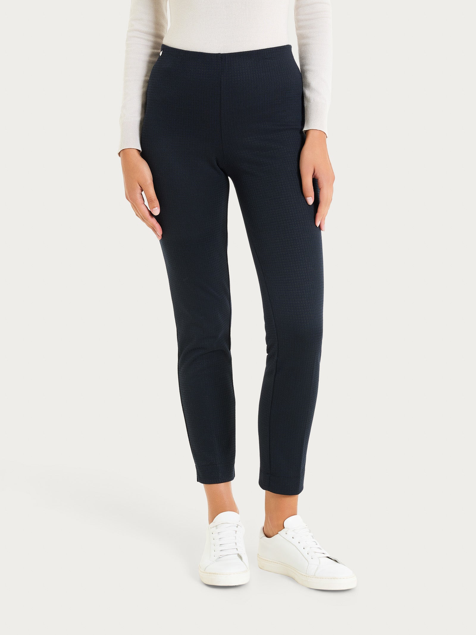 Ragno Compact pantalone sigaretta micro check blu