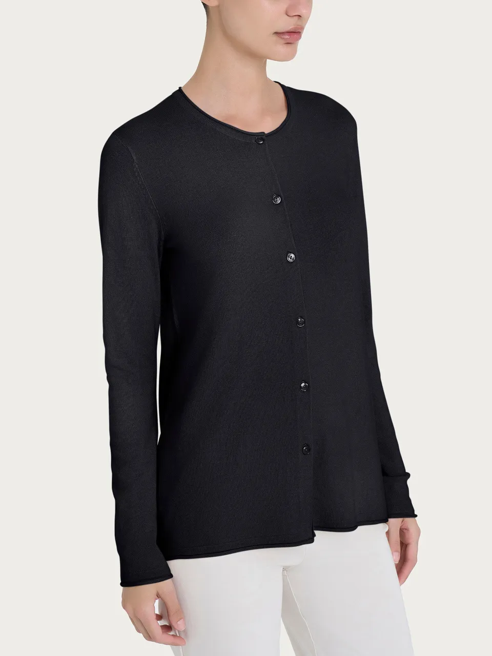 Ragno Summertime Cardigan aperto con bottoni nero