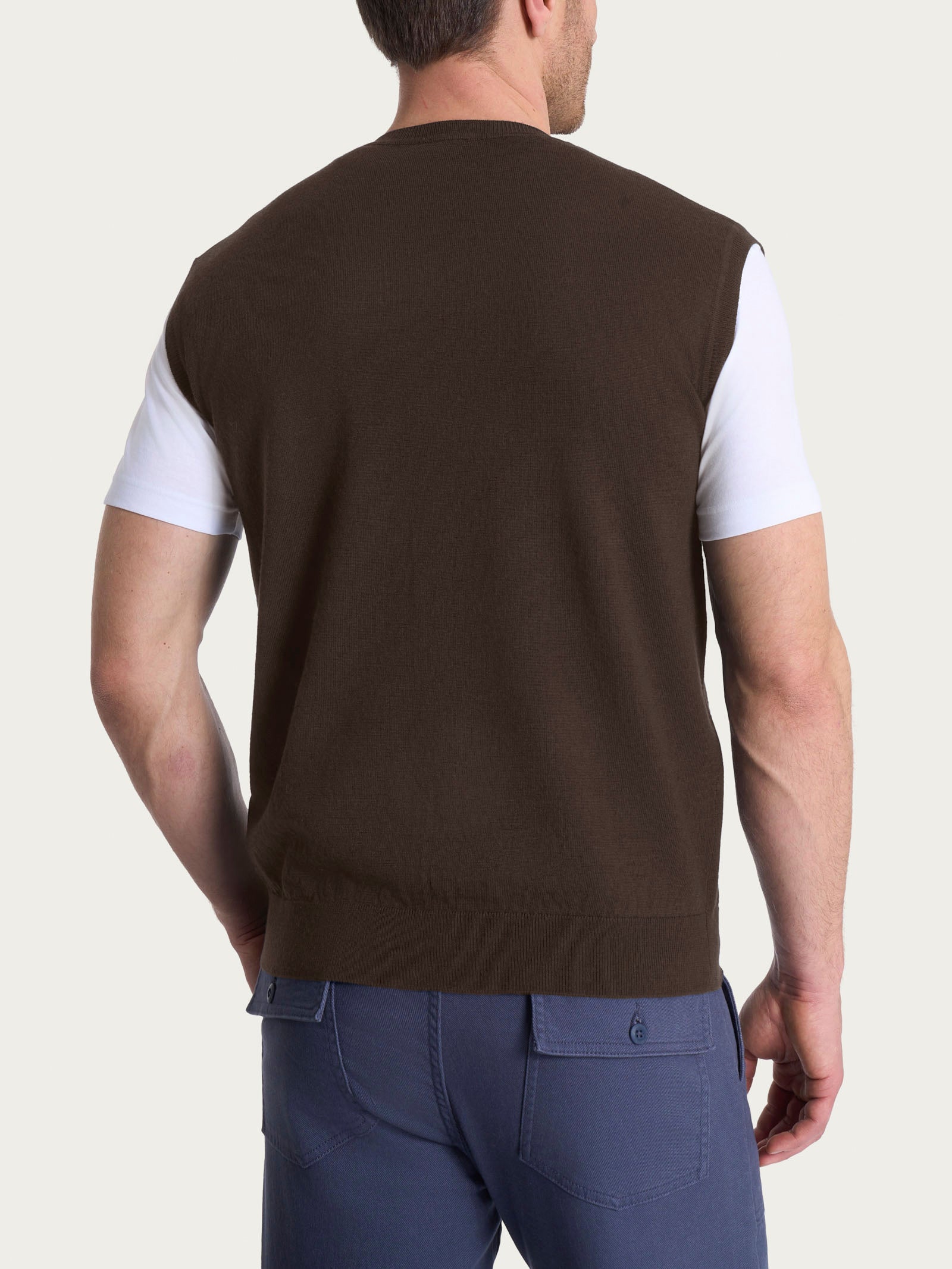 Ragno Merino Soft Gilet Scollo V Uomo Chocolate Torte