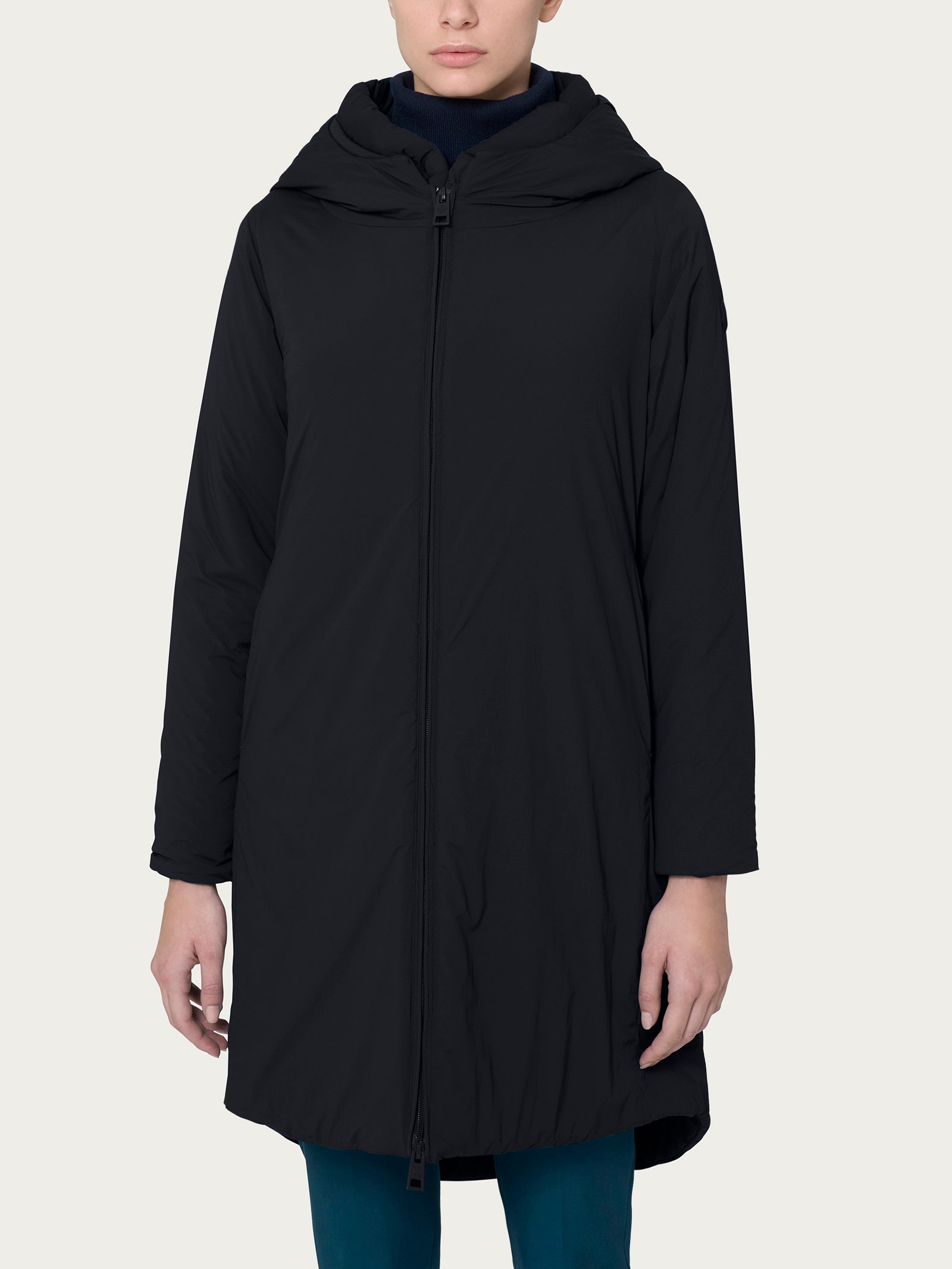 Ragno Comfort Piumerino donna lana Nero lungo 250 g
