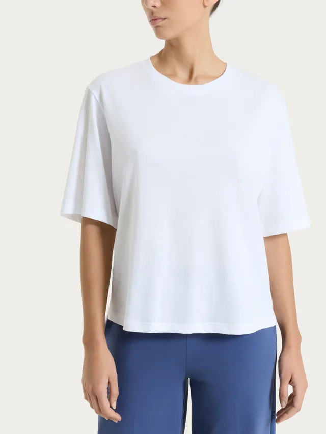 Ragno Ultralight maglietta boxy donna bianco cotone