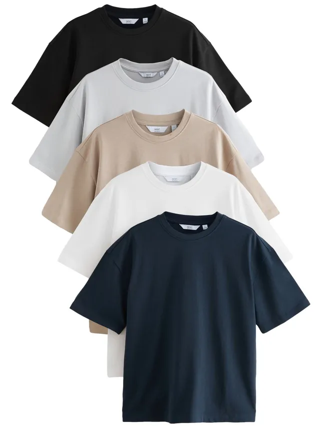 Next T-shirt Uomo 100% Cotone Confezione 5 Pezzi Taglia L